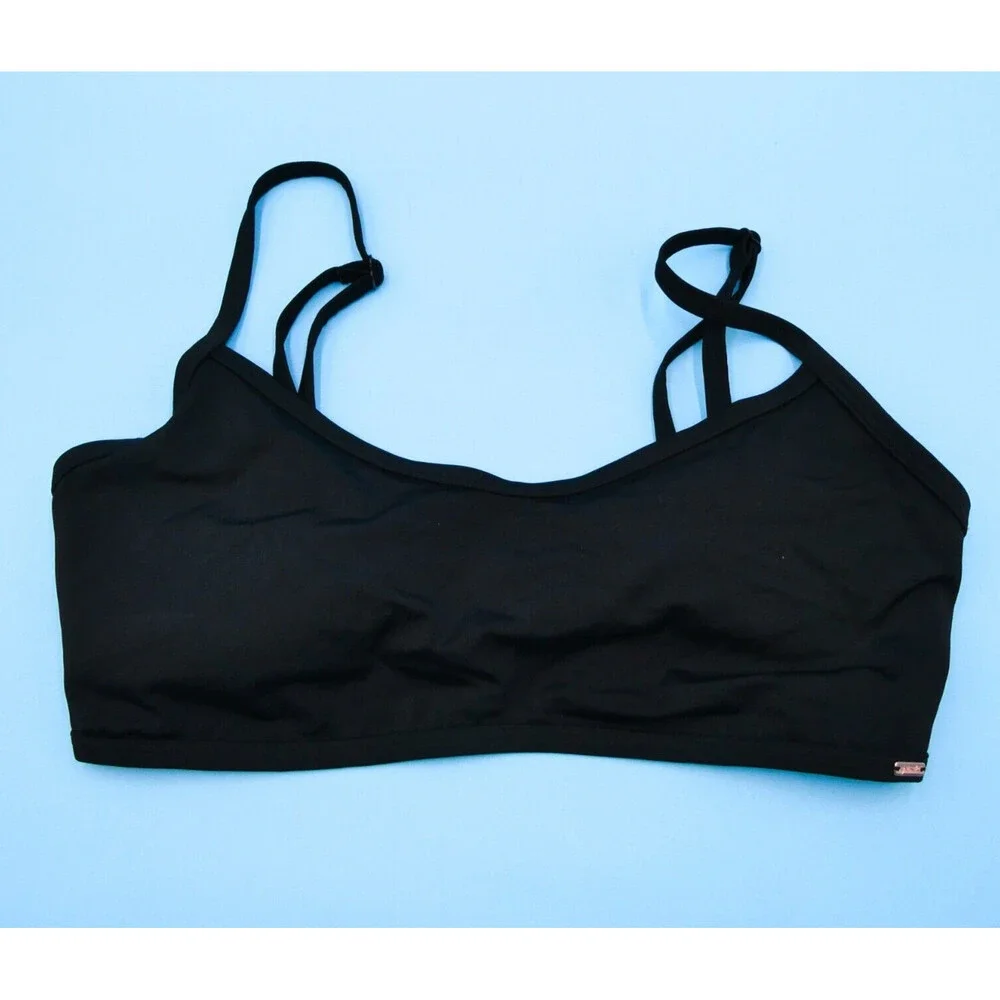 Victorias Secret Medium - DD Black Bikini Top Padded Spaghetti Swimwear Beach VS